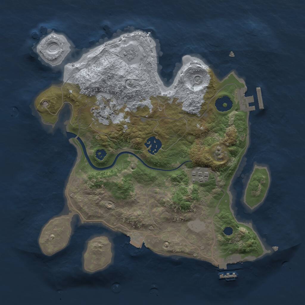 Rust Map: Procedural Map, Size: 2800, Seed: 345982135, 8 Monuments