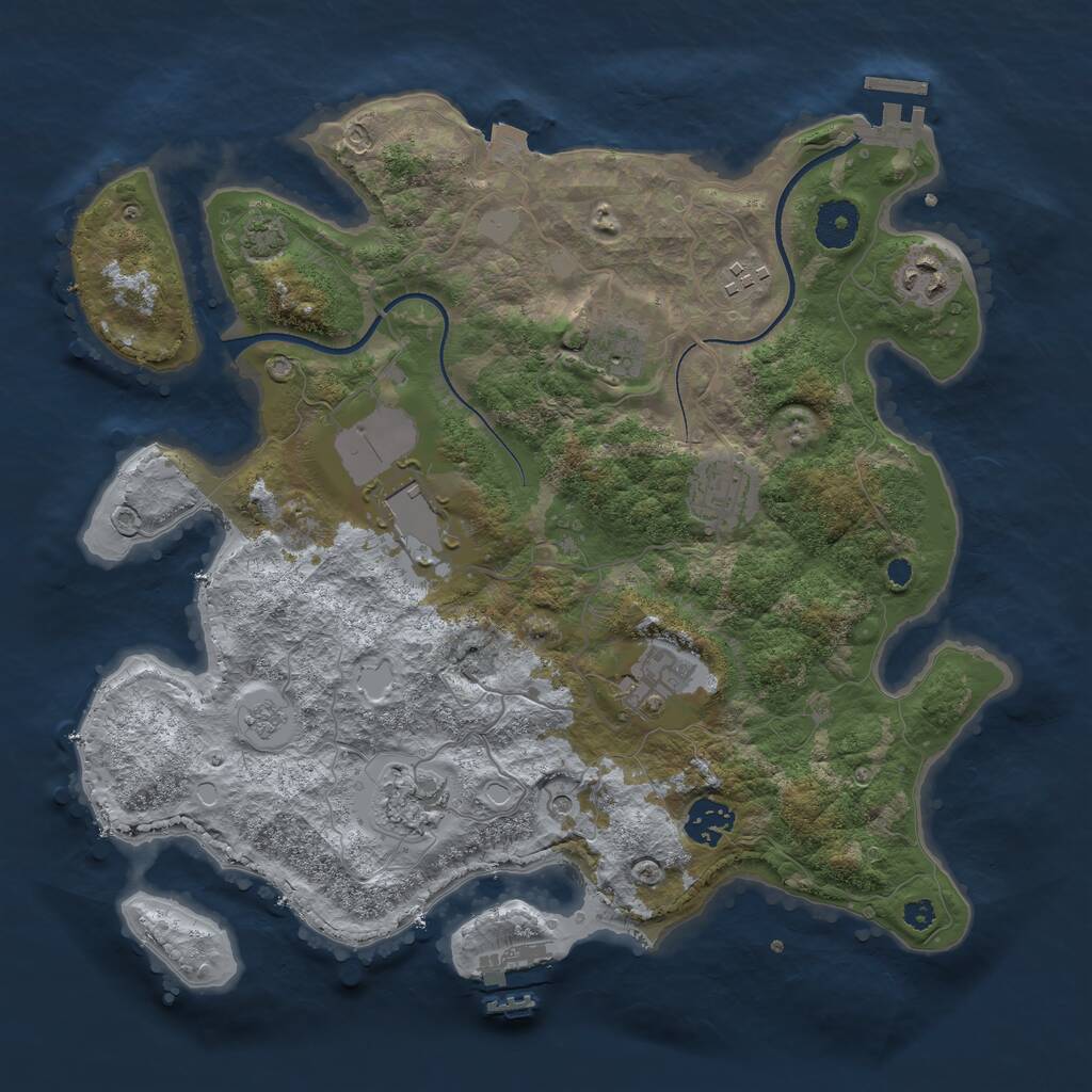 Rust Map: Procedural Map, Size: 3500, Seed: 20210829, 14 Monuments