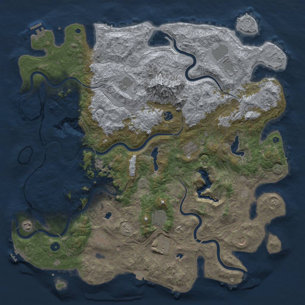 Rust Map: Procedural Map, Size: 5050, Seed: 948759, 17 Monuments
