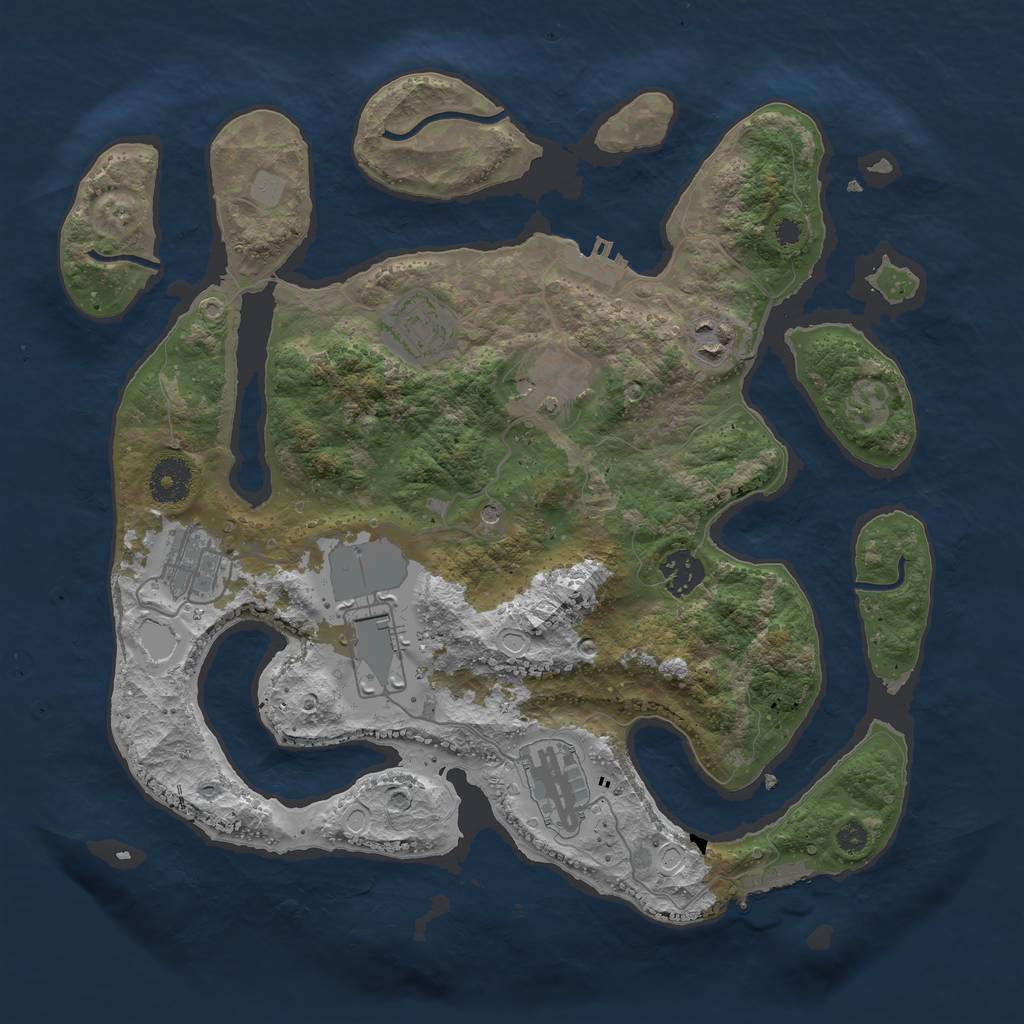 Rust Map: Procedural Map, Size: 3500, Seed: 102313957, 15 Monuments