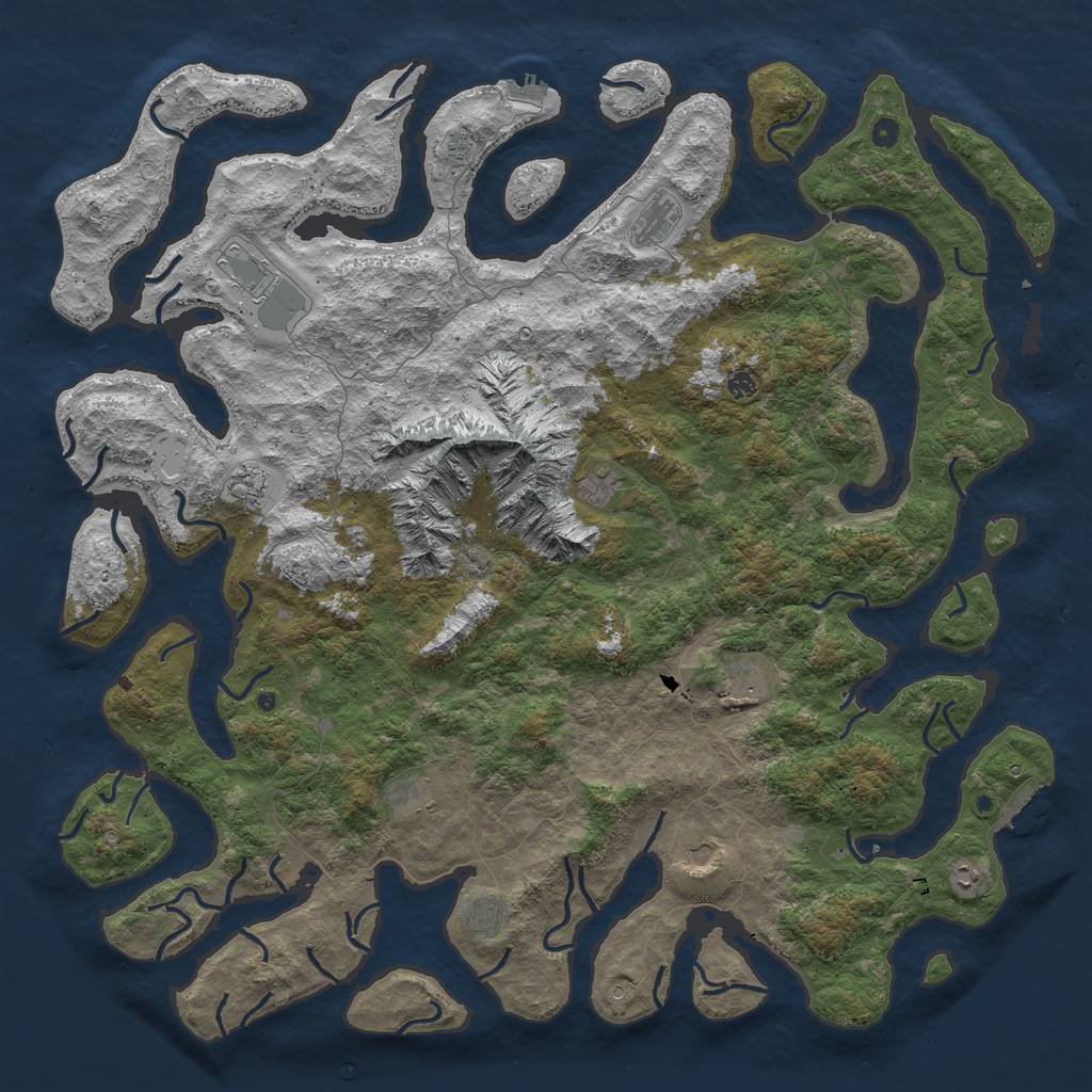 Rust Map: Procedural Map, Size: 6000, Seed: 6008, 22 Monuments