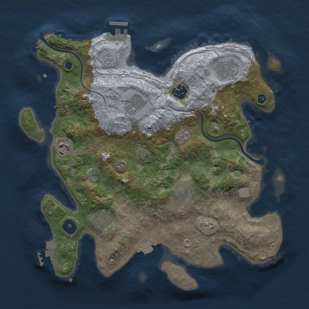 Rust Map: Procedural Map, Size: 3400, Seed: 246246, 13 Monuments