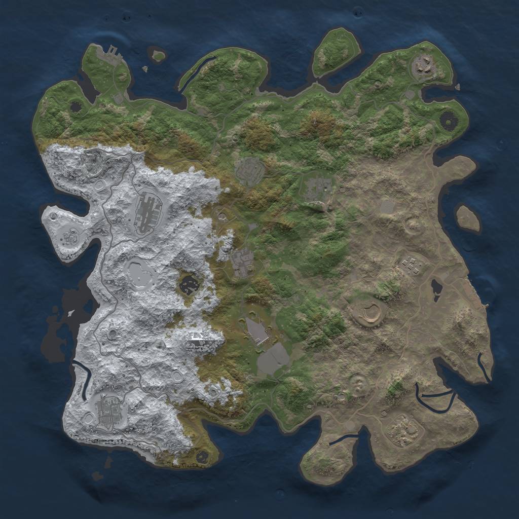 Rust Map: Procedural Map, Size: 4200, Seed: 198309, 20 Monuments
