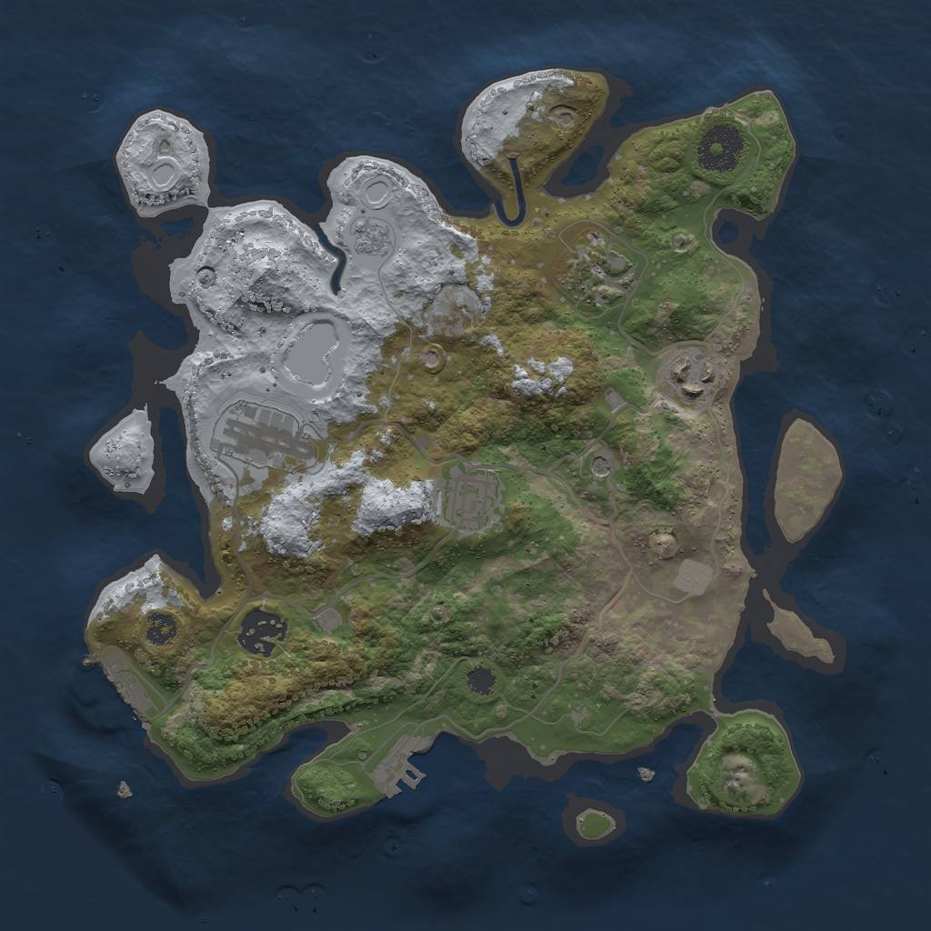 Rust Map: Procedural Map, Size: 3000, Seed: 47483, 12 Monuments