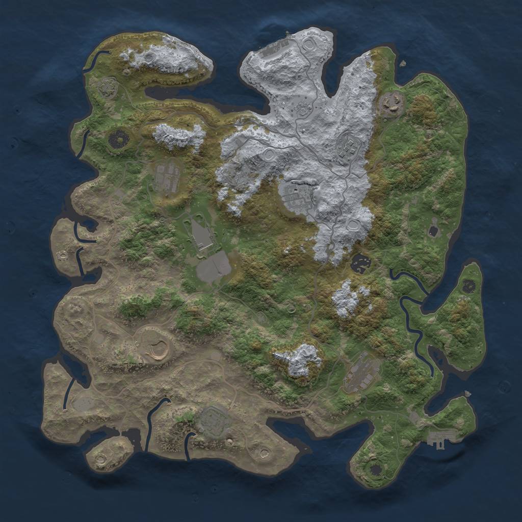 Rust Map: Procedural Map, Size: 4000, Seed: 321127, 17 Monuments