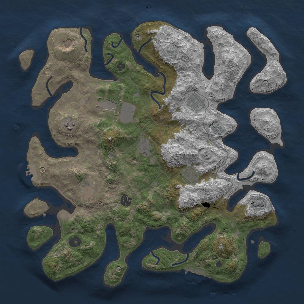 Rust Map: Procedural Map, Size: 4000, Seed: 260794, 20 Monuments