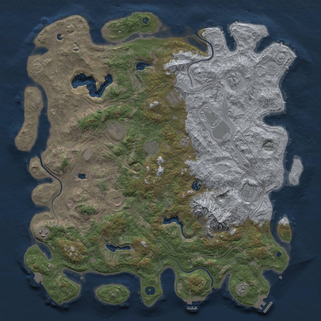 Rust Map: Procedural Map, Size: 5010, Seed: 948758, 16 Monuments