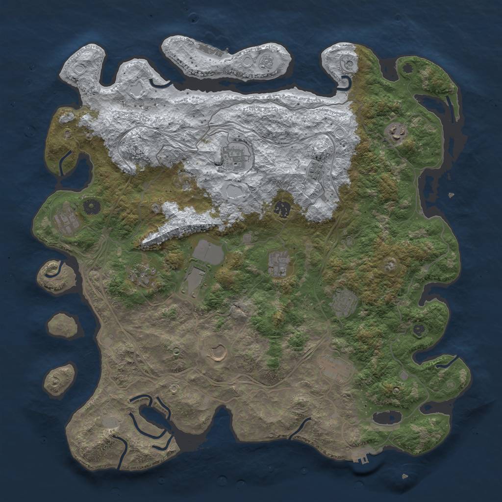Rust Map: Procedural Map, Size: 4500, Seed: 24685, 20 Monuments