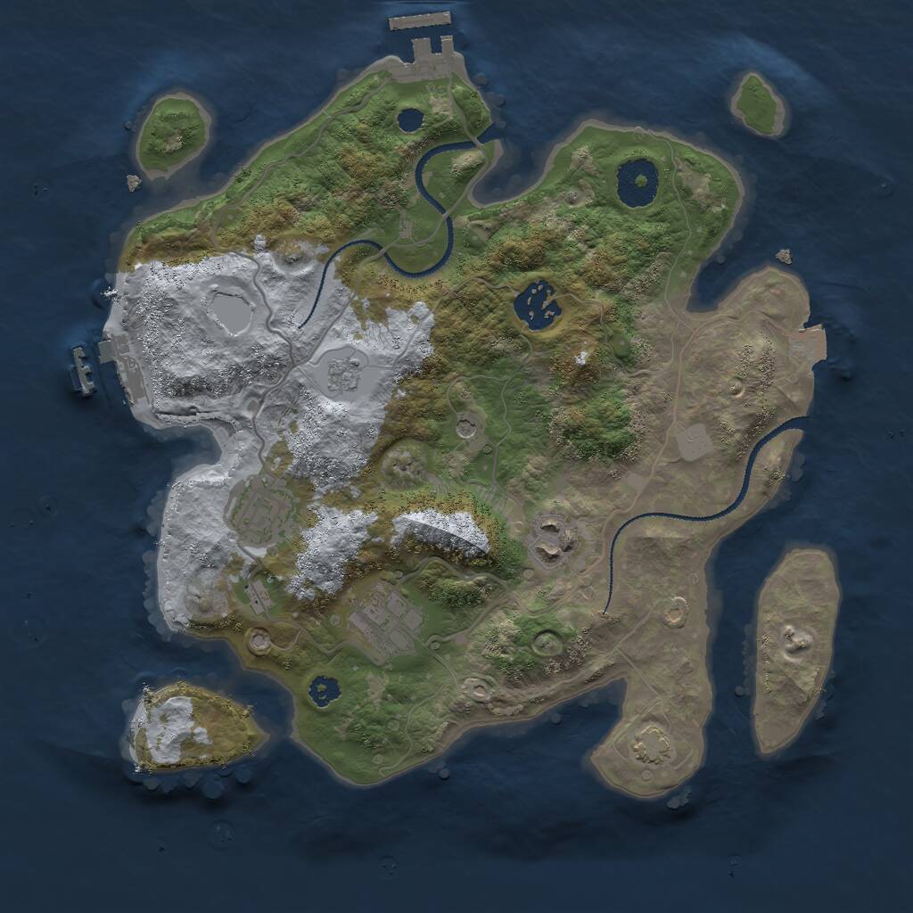 Rust Map: Procedural Map, Size: 3000, Seed: 377039362, 10 Monuments