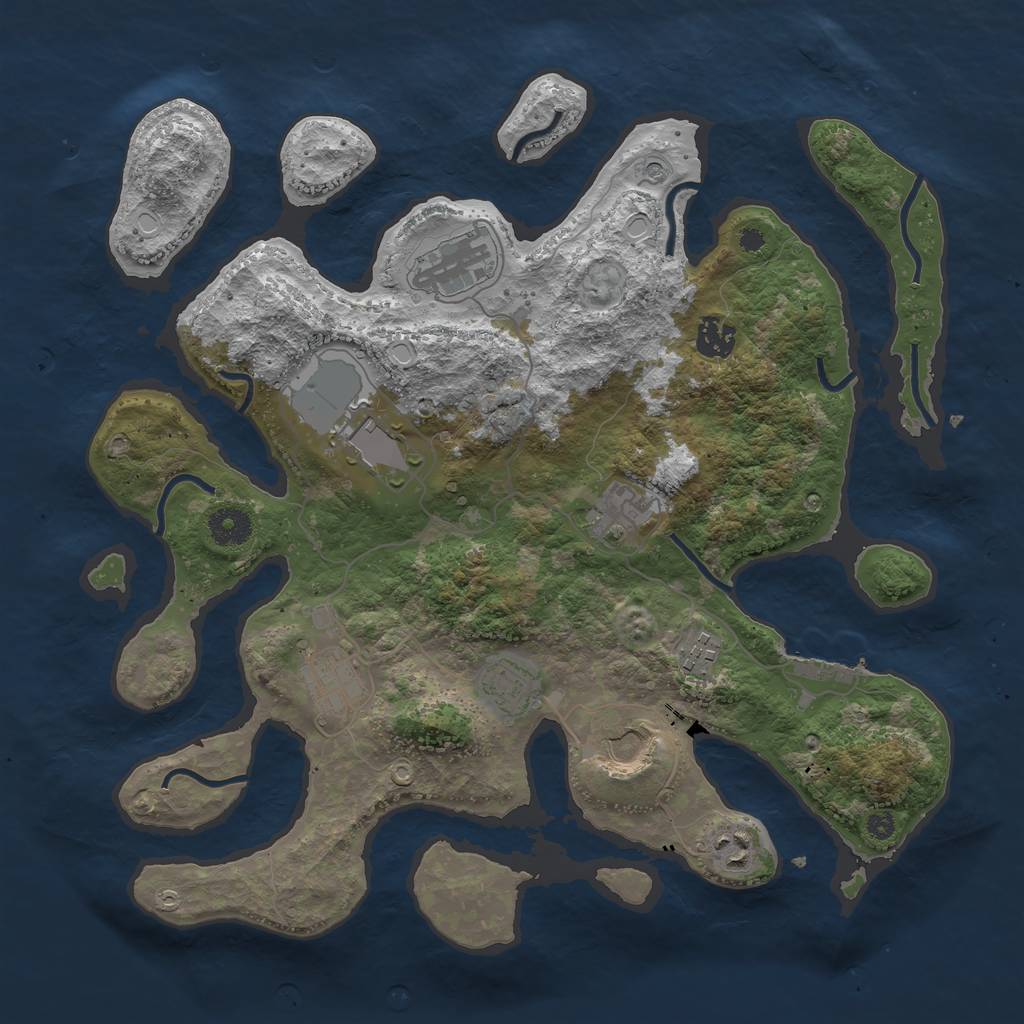 Rust Map: Procedural Map, Size: 3750, Seed: 1987, 19 Monuments