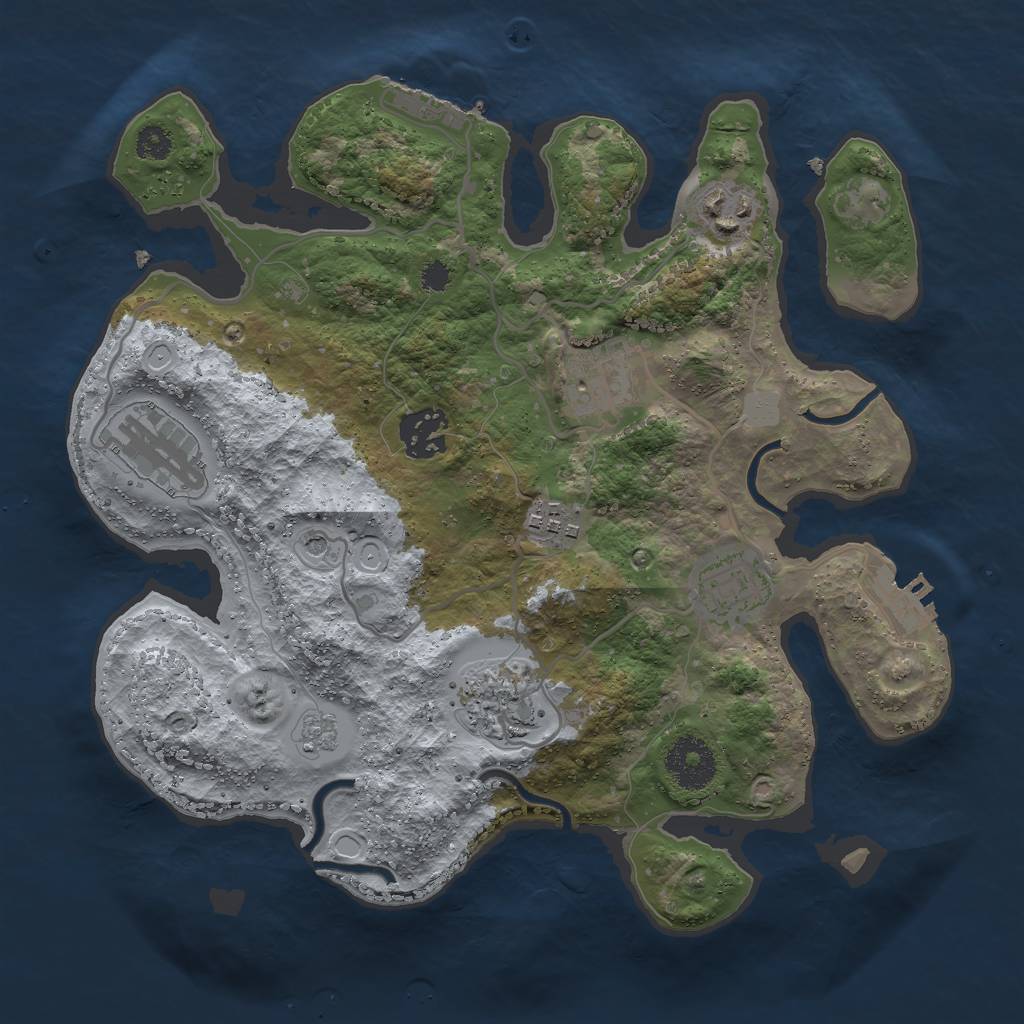 Rust Map: Procedural Map, Size: 3000, Seed: 367944212, 14 Monuments