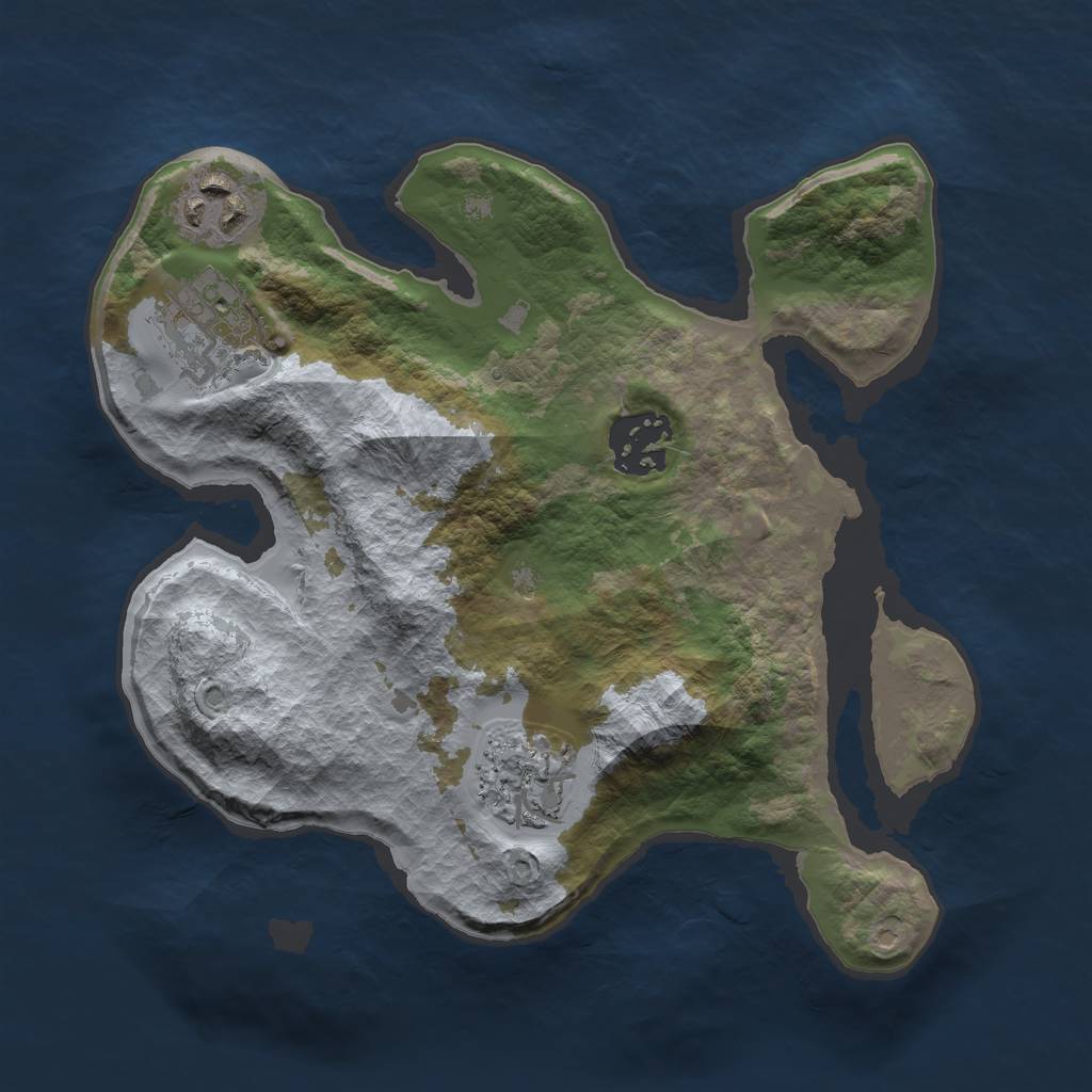 Rust Map: Barren, Size: 2500, Seed: 367944212, 6 Monuments