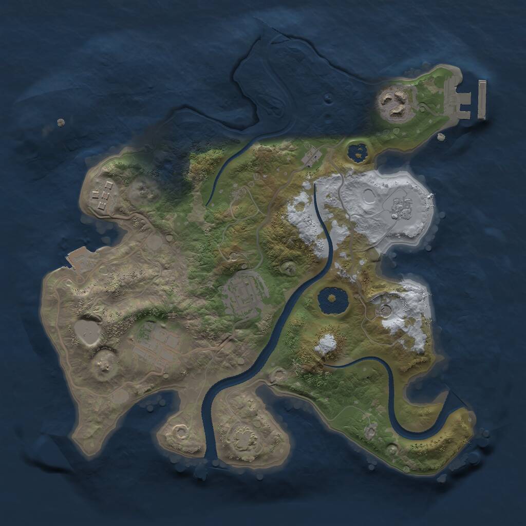 Rust Map: Procedural Map, Size: 2695, Seed: 625, 9 Monuments