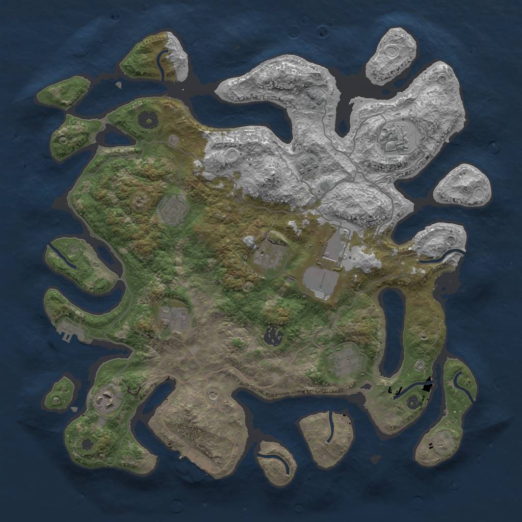 Rust Map: Procedural Map, Size: 4000, Seed: 487258978, 20 Monuments