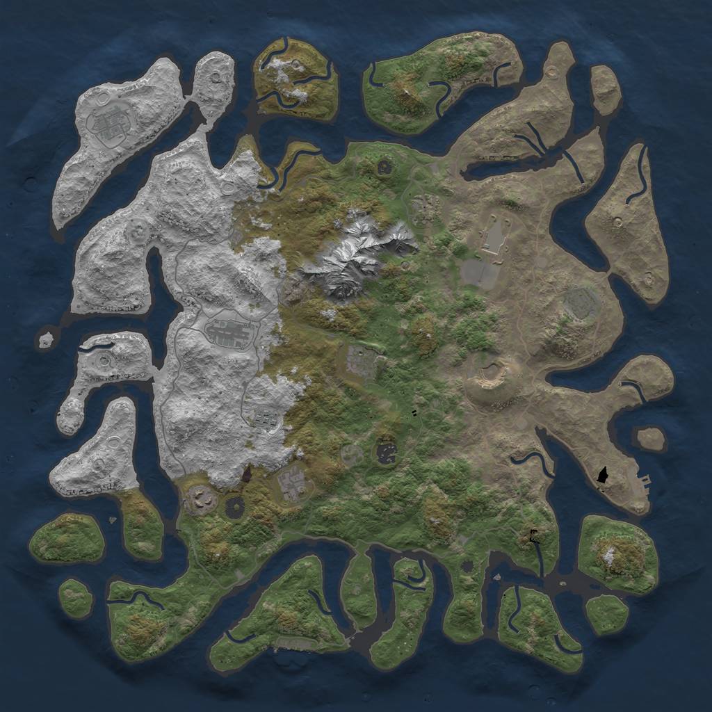 Rust Map: Procedural Map, Size: 5000, Seed: 898785801, 19 Monuments