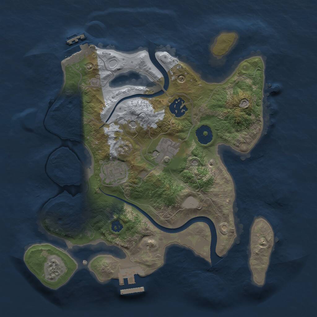 Rust Map: Procedural Map, Size: 2695, Seed: 8412, 7 Monuments