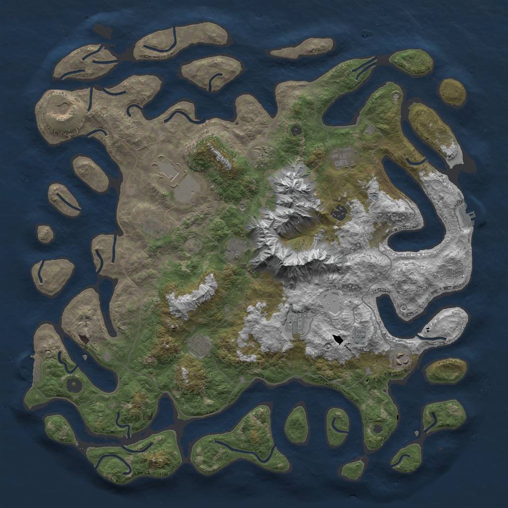 Rust Map: Procedural Map, Size: 5000, Seed: 1697553445, 19 Monuments