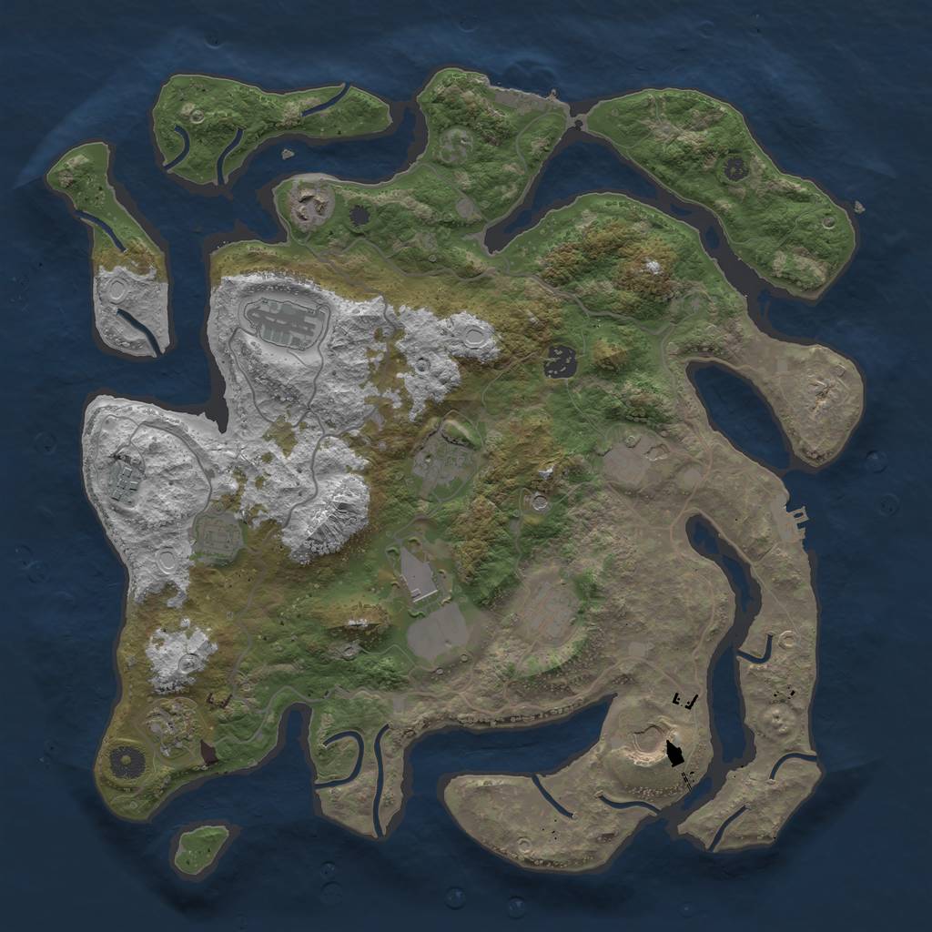 Rust Map: Procedural Map, Size: 4050, Seed: 140404007, 22 Monuments