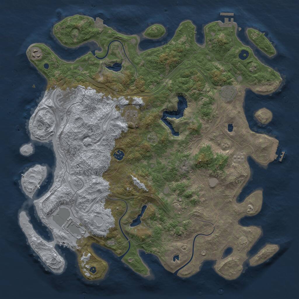 Rust Map: Procedural Map, Size: 4500, Seed: 201657309, 14 Monuments