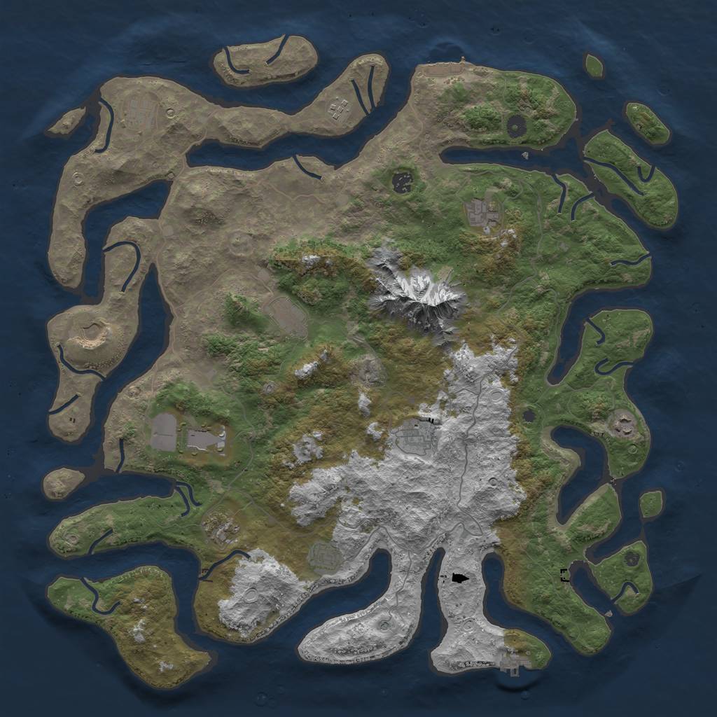 Rust Map: Procedural Map, Size: 5000, Seed: 21238273, 22 Monuments