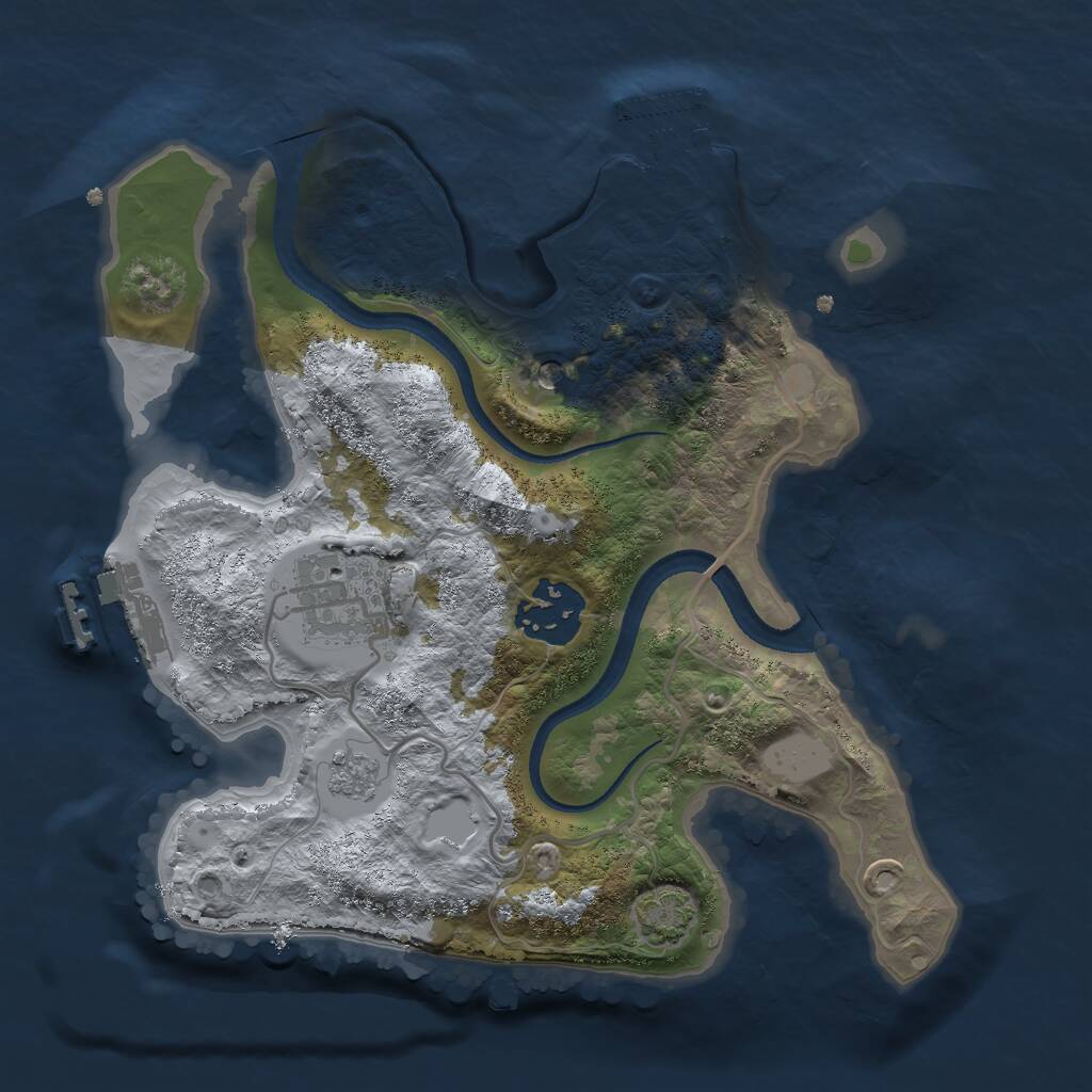 Rust Map: Procedural Map, Size: 2500, Seed: 8800, 8 Monuments
