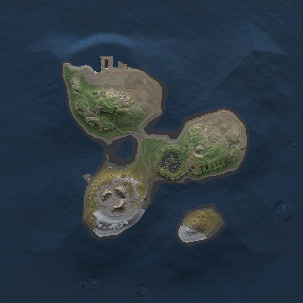 Rust Map: Procedural Map, Size: 1500, Seed: 555, 5 Monuments