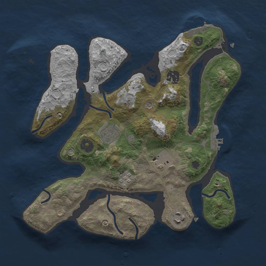 Rust Map: Procedural Map, Size: 3000, Seed: 184860312, 16 Monuments