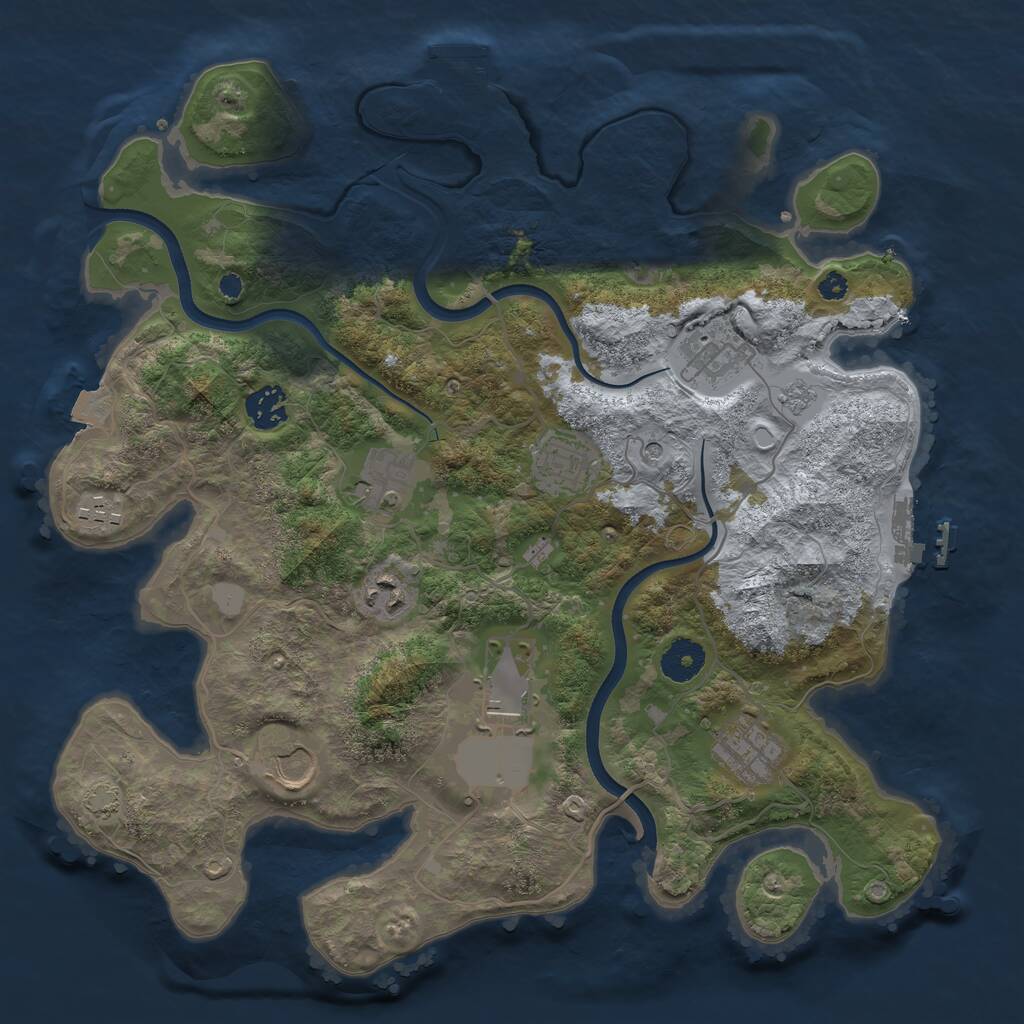 Rust Map: Procedural Map, Size: 3600, Seed: 11325, 15 Monuments