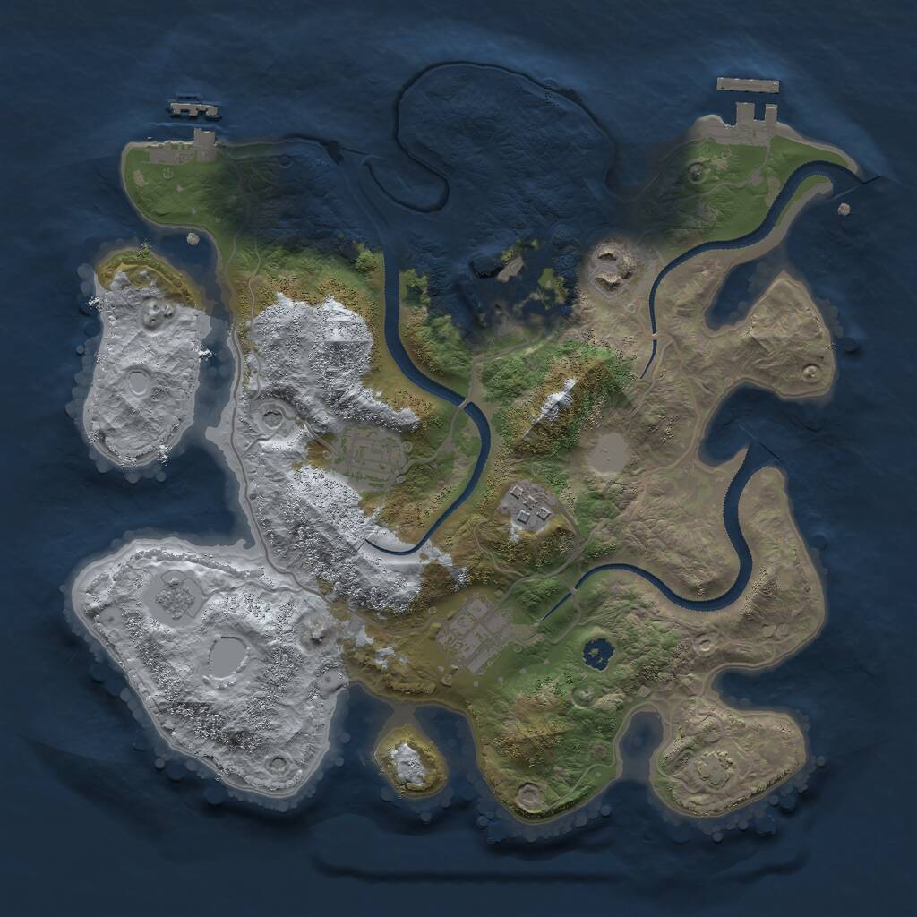 Rust Map: Procedural Map, Size: 3000, Seed: 679490144, 11 Monuments