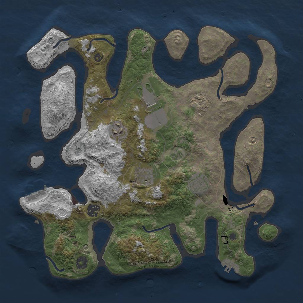 Rust Map: Procedural Map, Size: 3500, Seed: 2015021, 17 Monuments
