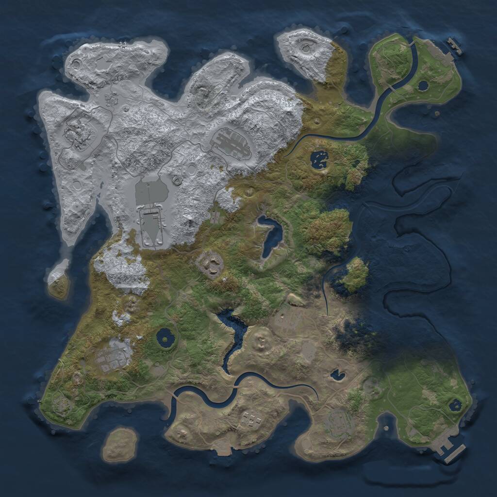 Rust Map: Procedural Map, Size: 4000, Seed: 34575, 15 Monuments