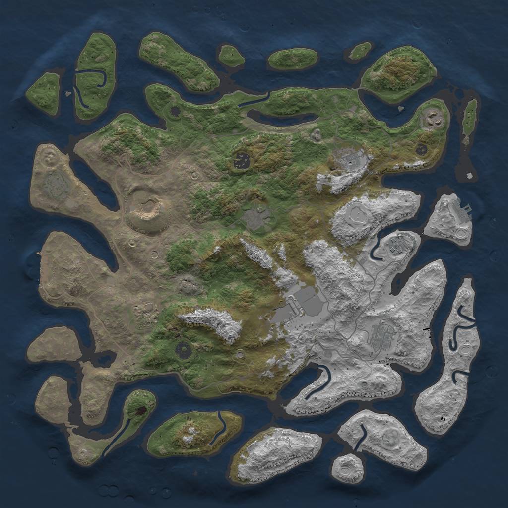 Rust Map: Procedural Map, Size: 4500, Seed: 1567910976, 21 Monuments