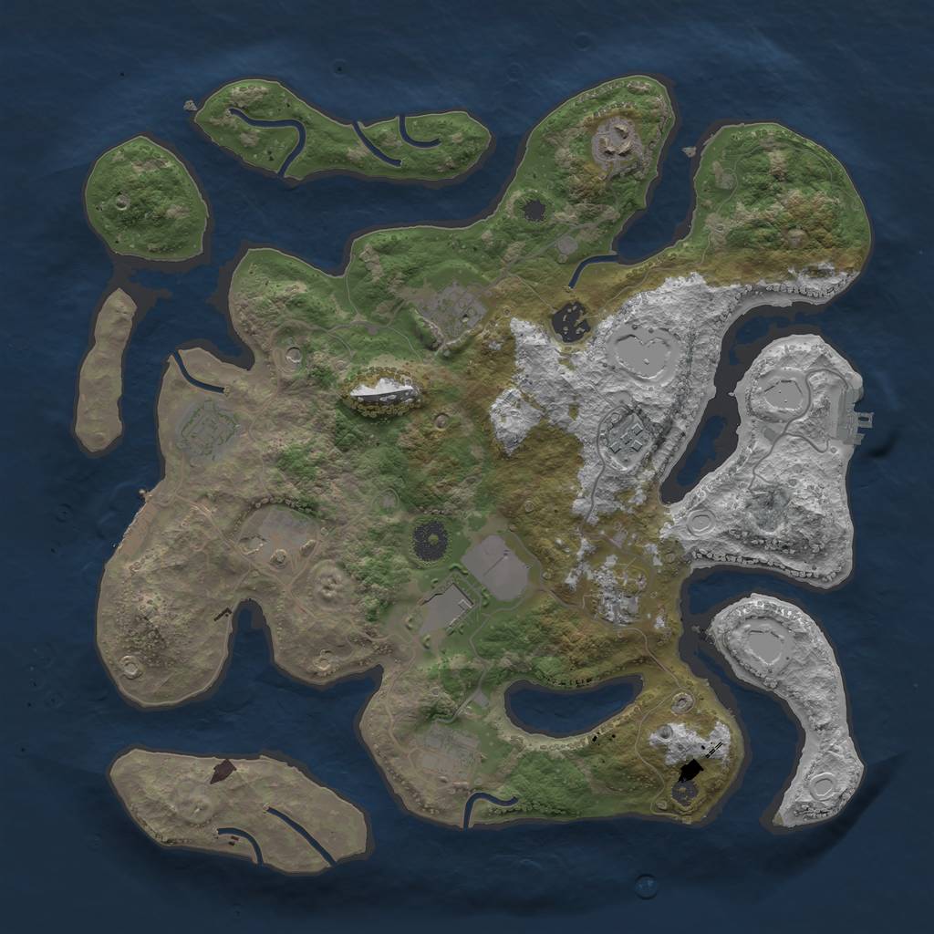 Rust Map: Procedural Map, Size: 3700, Seed: 1505788977, 20 Monuments
