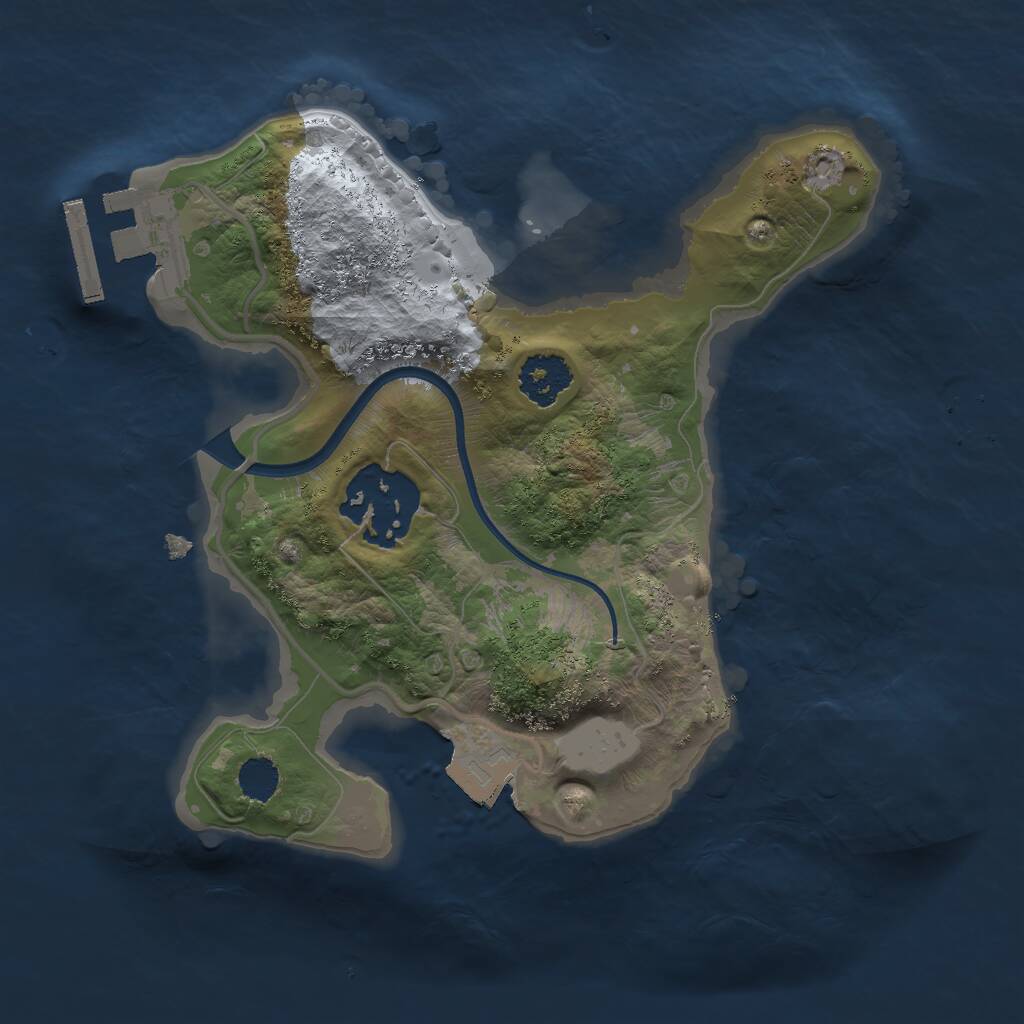 Rust Map: Procedural Map, Size: 2000, Seed: 411594091, 3 Monuments