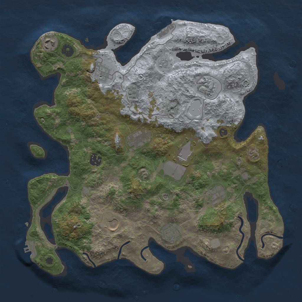 Rust Map: Procedural Map, Size: 3700, Seed: 1767, 17 Monuments