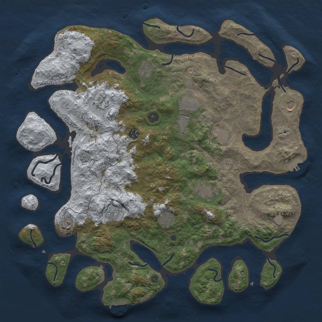 Rust Map: Procedural Map, Size: 4500, Seed: 59236559, 20 Monuments