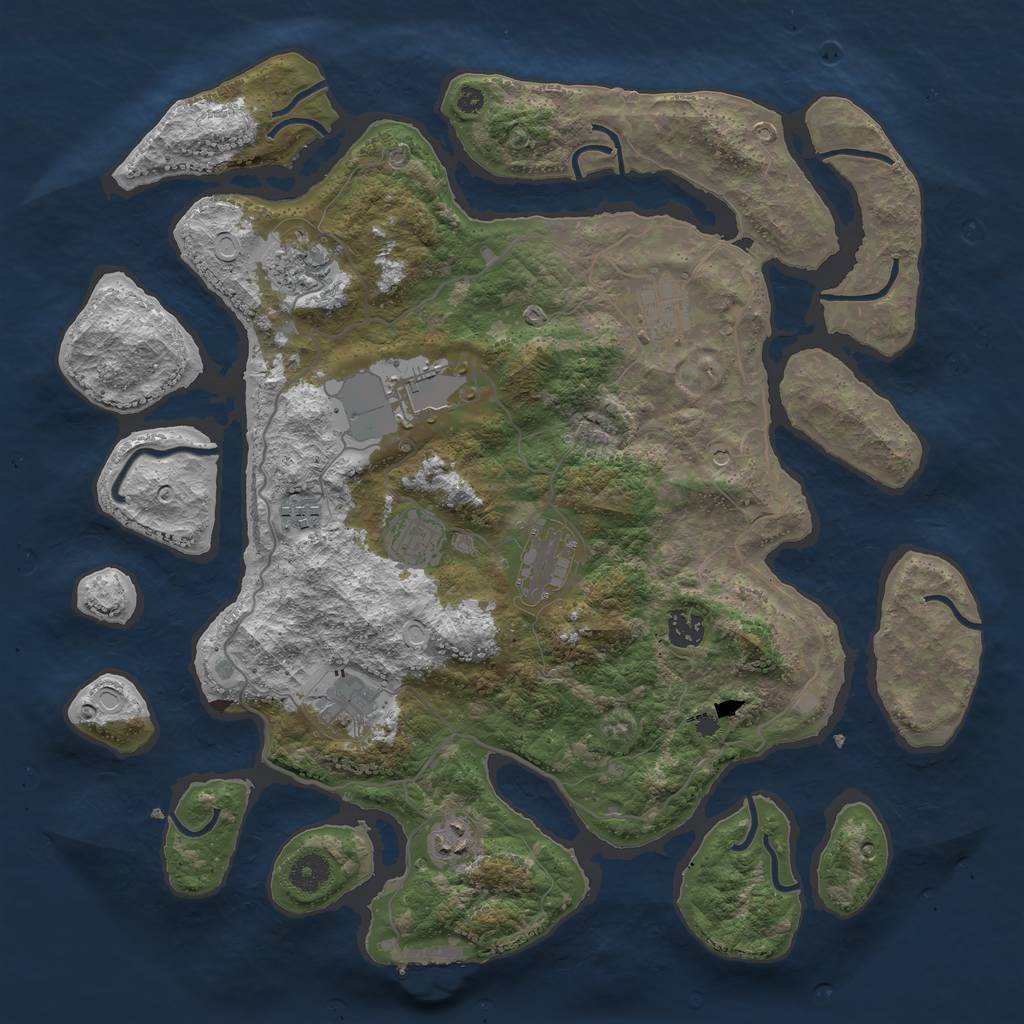 Rust Map: Procedural Map, Size: 4000, Seed: 59236559, 16 Monuments