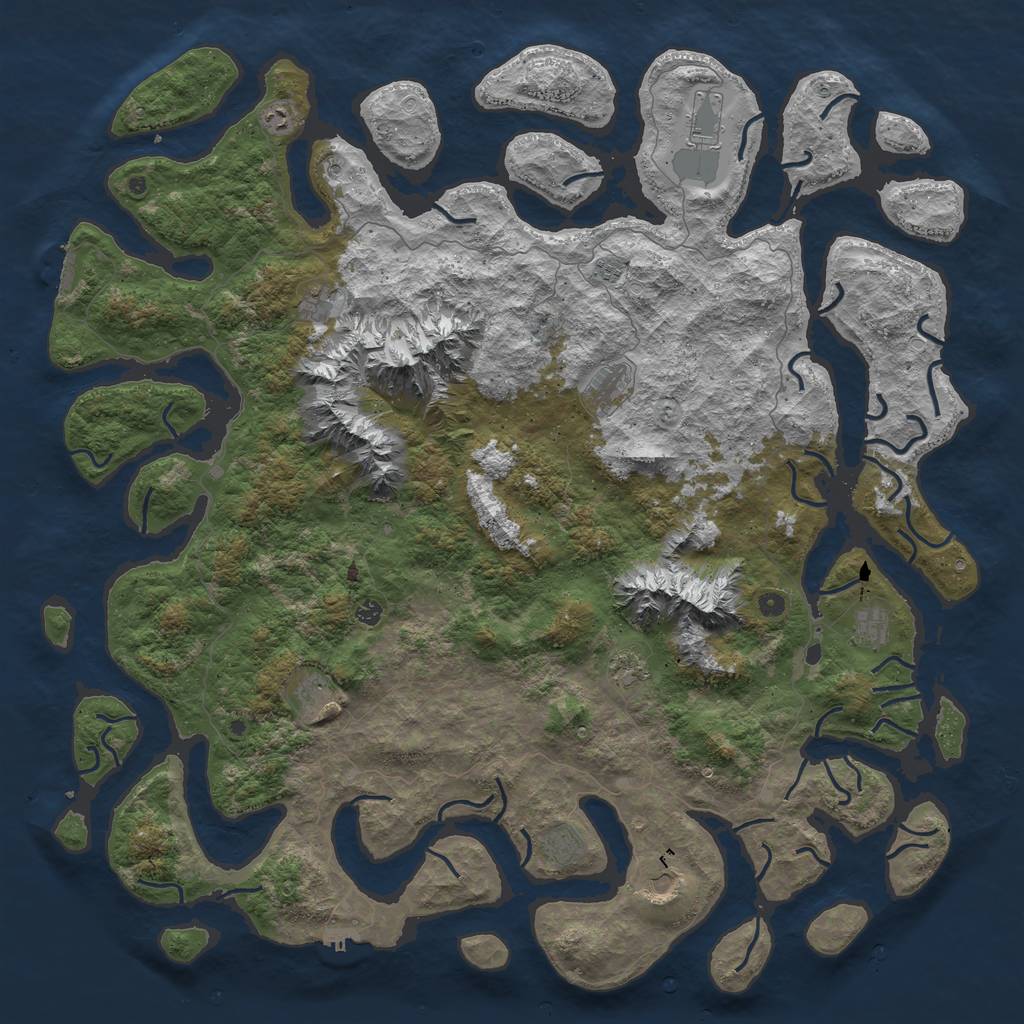 Rust Map: Procedural Map, Size: 6000, Seed: 1090151, 19 Monuments