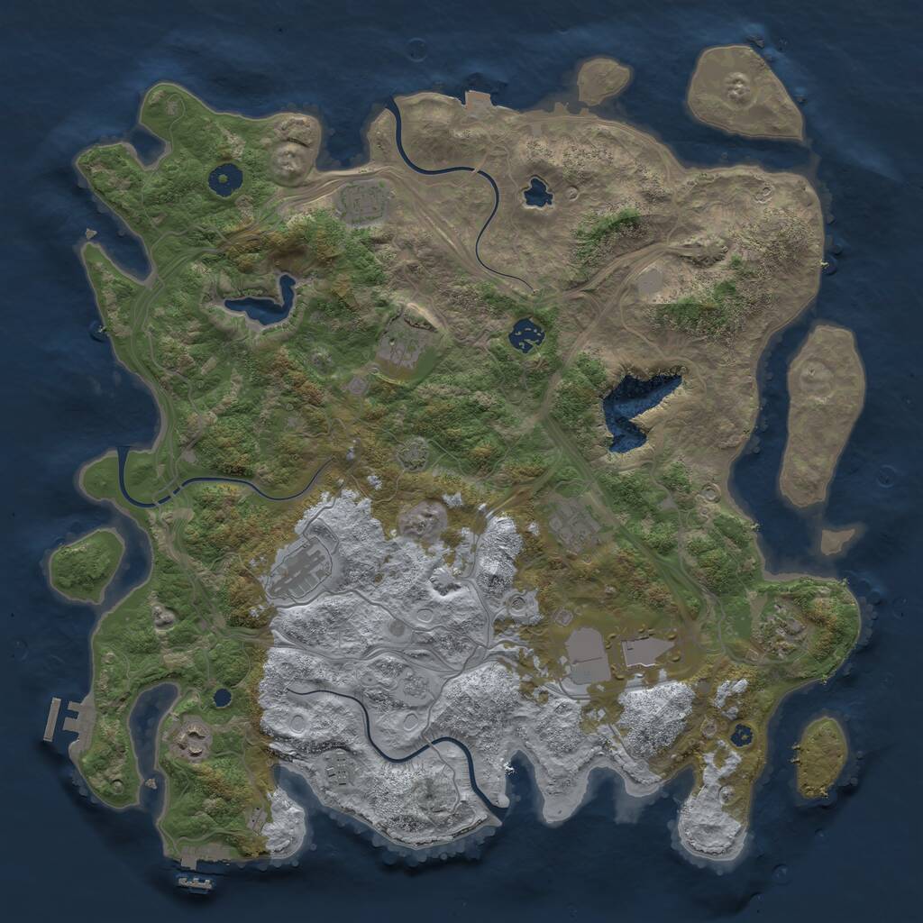 Rust Map: Procedural Map, Size: 4250, Seed: 17217, 15 Monuments