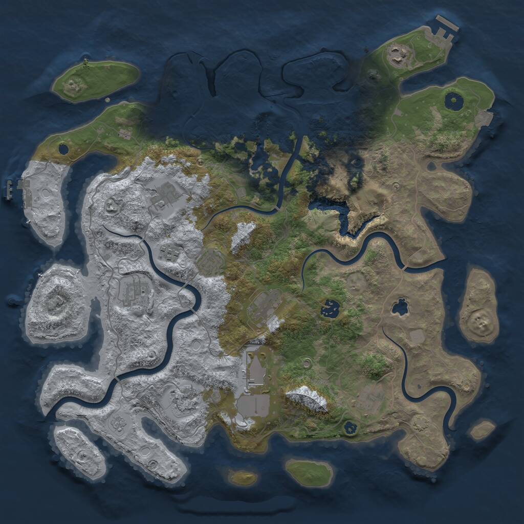 Rust Map: Procedural Map, Size: 4200, Seed: 234578, 16 Monuments