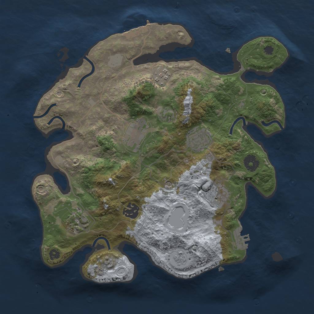 Rust Map: Procedural Map, Size: 3000, Seed: 1401528030, 13 Monuments