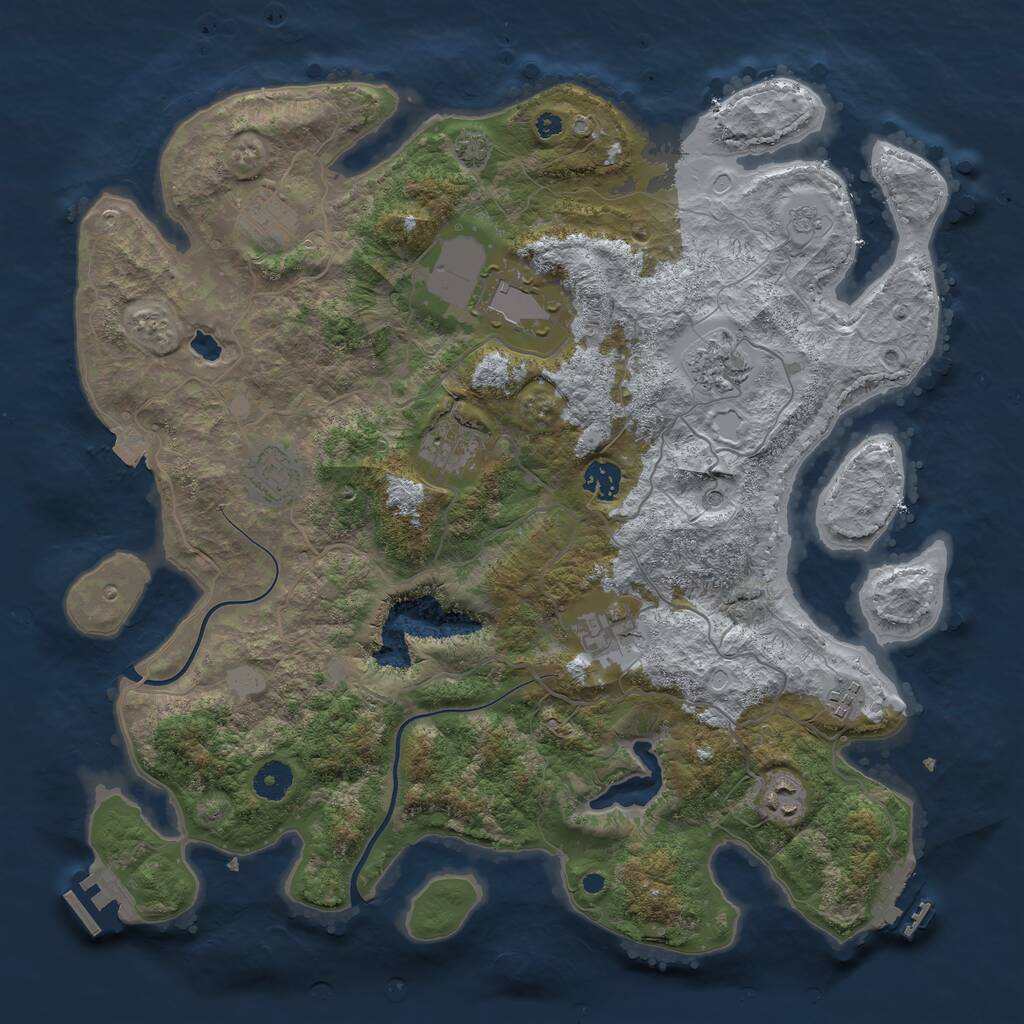 Rust Map: Procedural Map, Size: 4000, Seed: 51949320, 15 Monuments