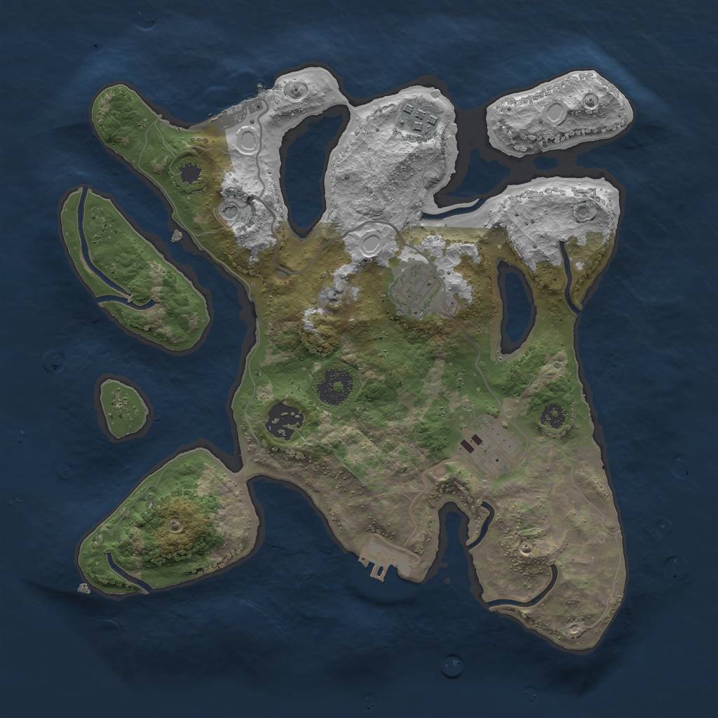 Rust Map: Procedural Map, Size: 3000, Seed: 1007, 15 Monuments