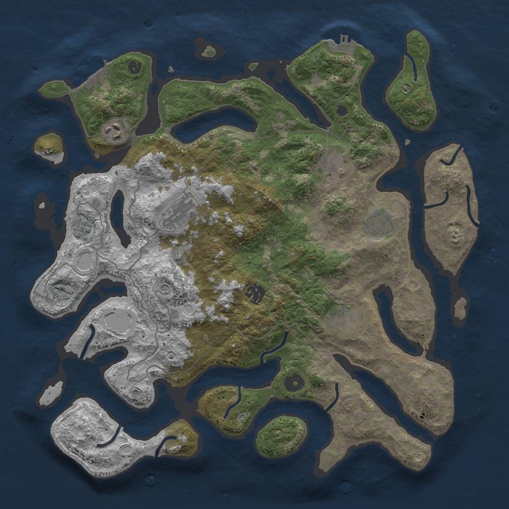 Rust Map: Procedural Map, Size: 4000, Seed: 168409375, 18 Monuments