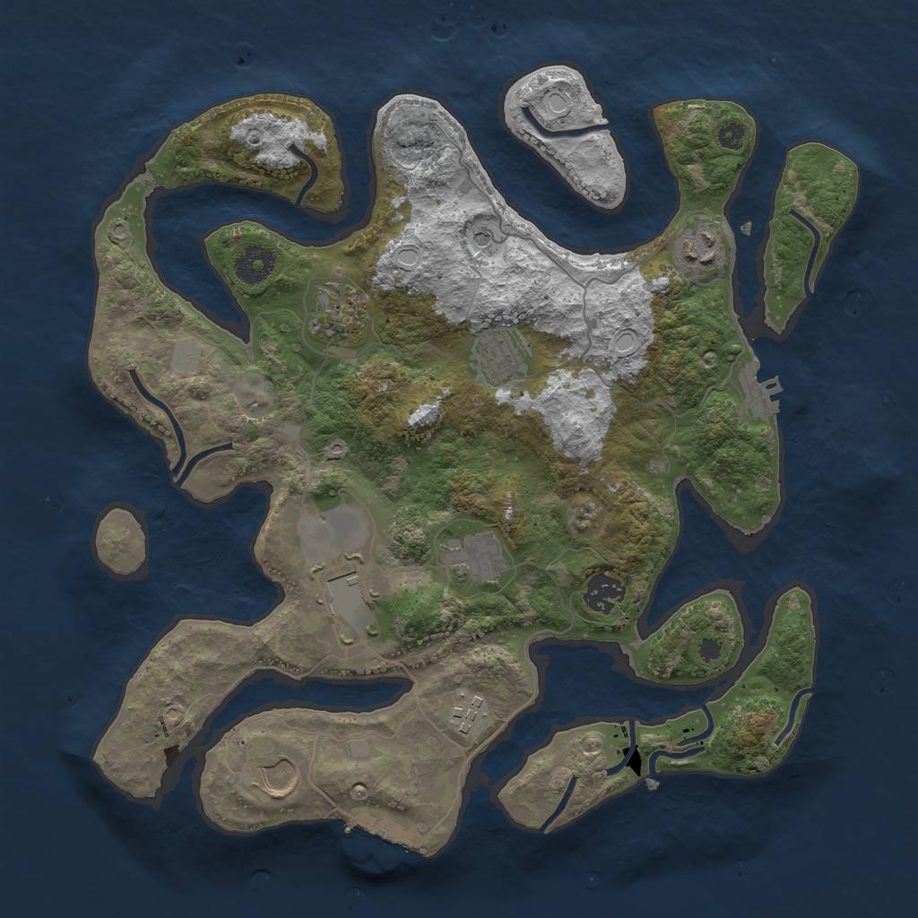 Rust Map: Procedural Map, Size: 3500, Seed: 780435, 16 Monuments