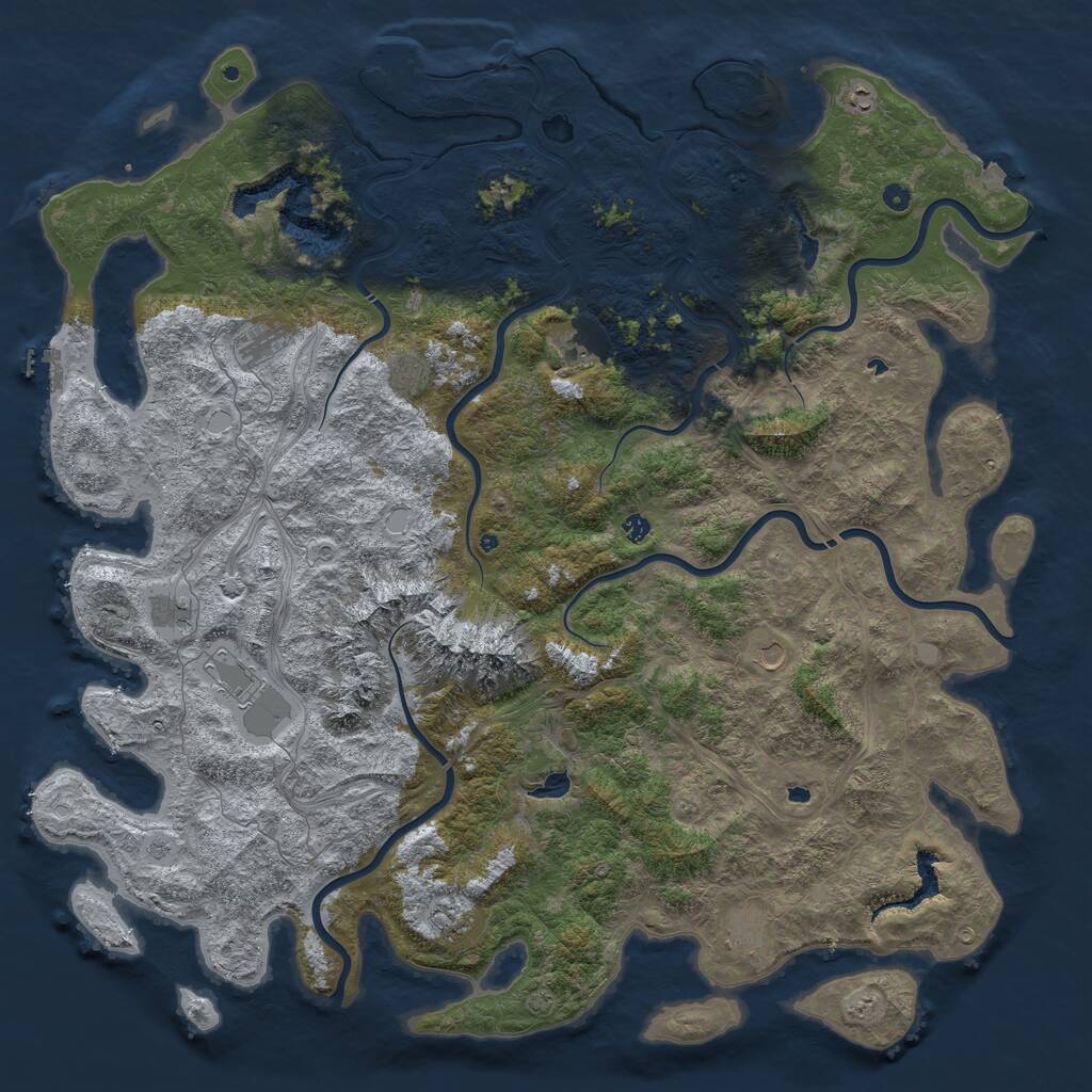 Rust Map: Procedural Map, Size: 6000, Seed: 10960464, 17 Monuments