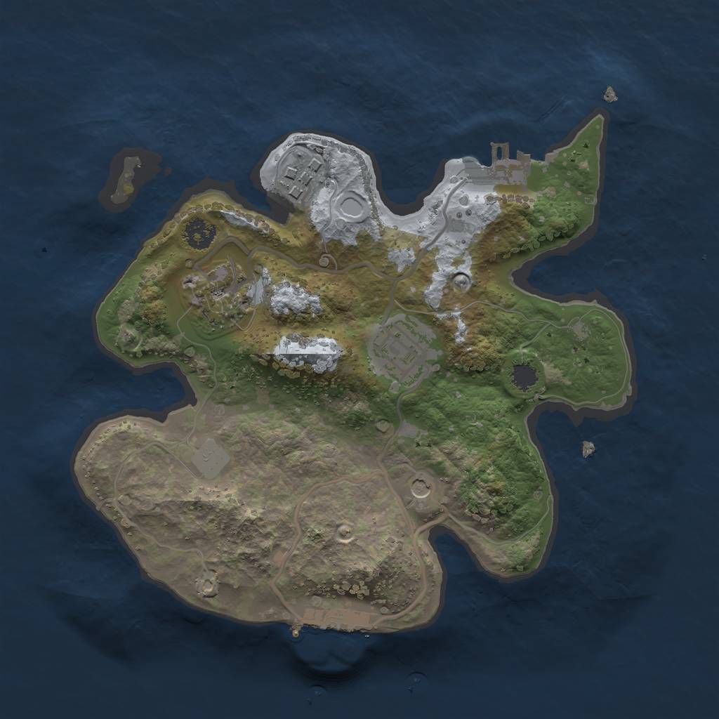 Rust Map: Procedural Map, Size: 2400, Seed: 818181, 9 Monuments
