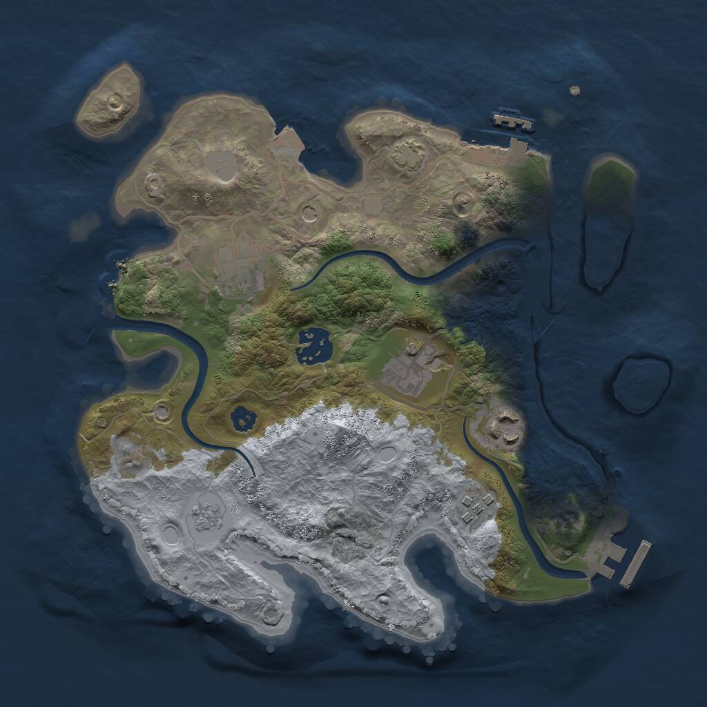 Rust Map: Procedural Map, Size: 2800, Seed: 666999777, 11 Monuments
