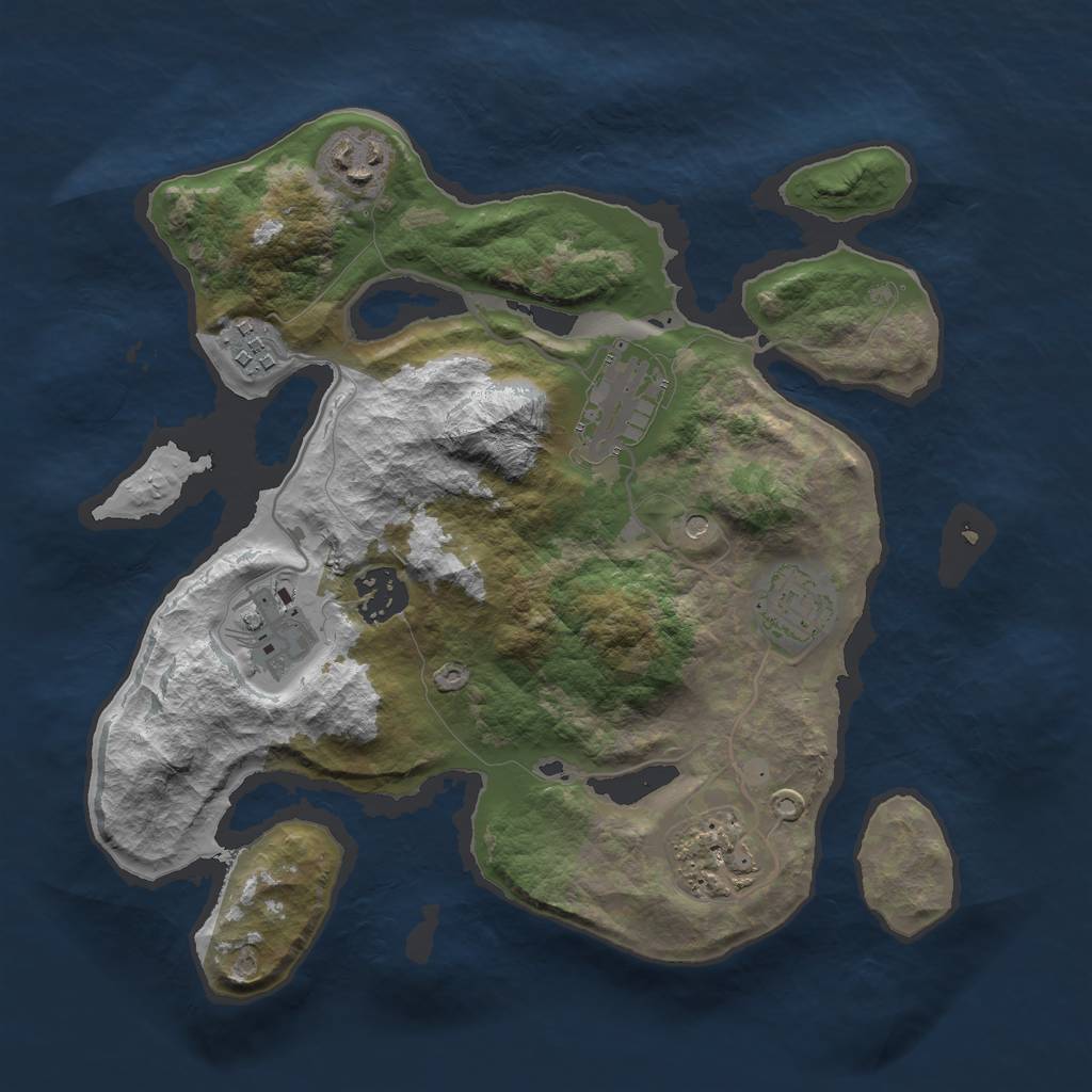 Rust Map: Barren, Size: 3000, Seed: 997520, 10 Monuments