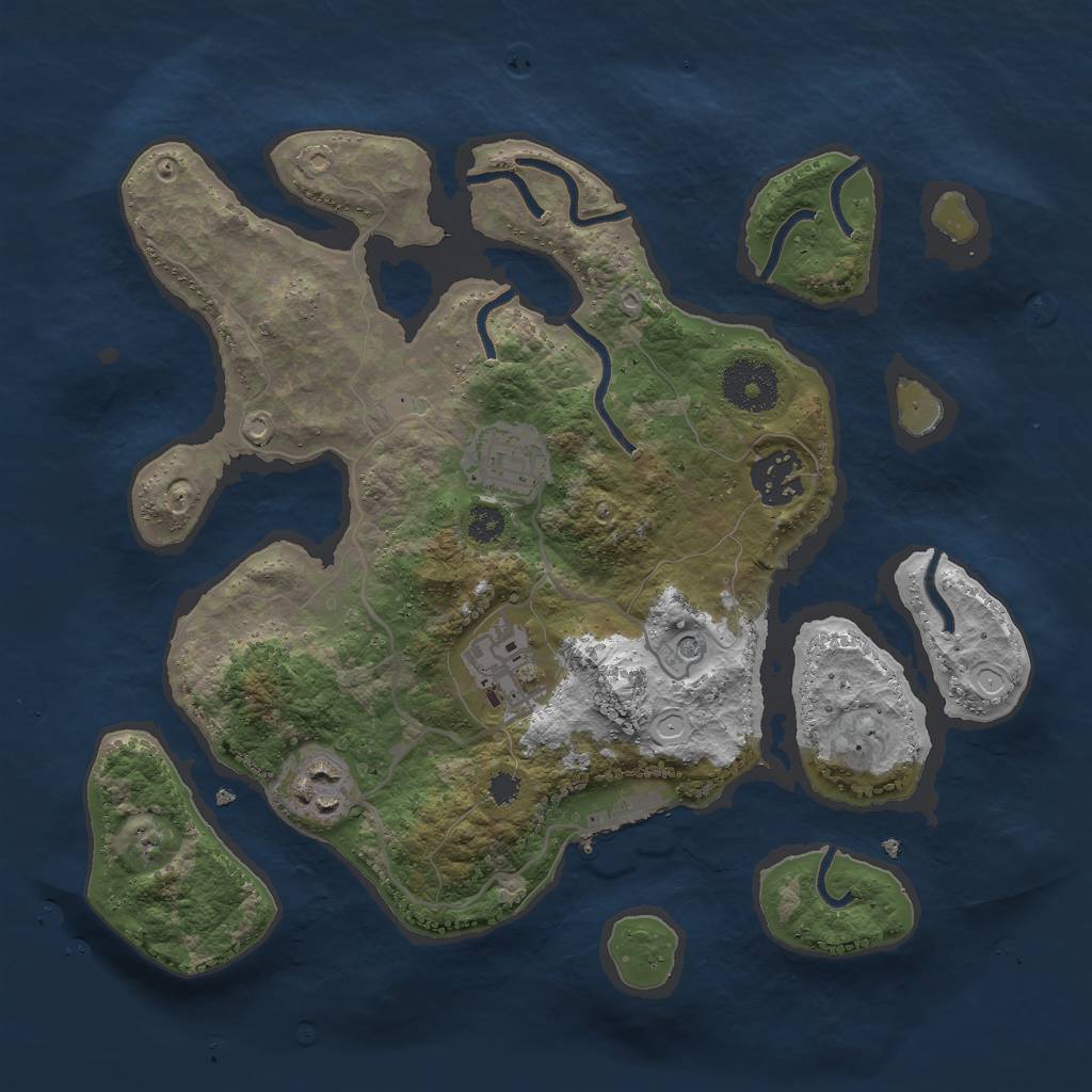 Rust Map: Procedural Map, Size: 3000, Seed: 1610150621, 11 Monuments
